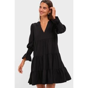 Tuckernuck Pomander Place Black Crepe Kenzo Dress Black XXL Classic Chic
